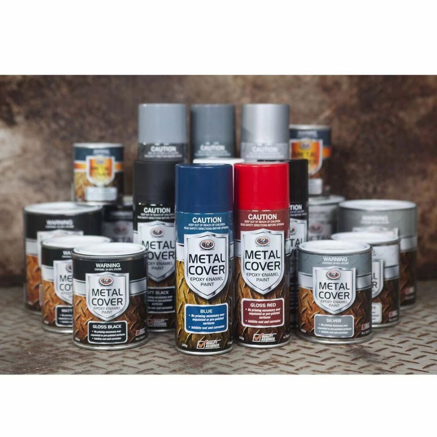 Automotive & Specialty Paints * | Sca Metal Cover Enamel Rust Paint Matt Black 300G