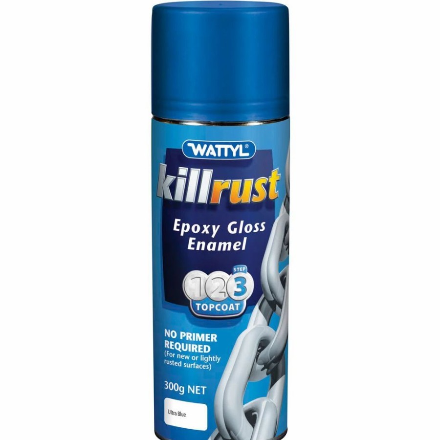 Automotive & Specialty Paints * | Wattyl Killrust Epoxy Gloss Enamel Aerosol Paint, Ultra Blue 300G