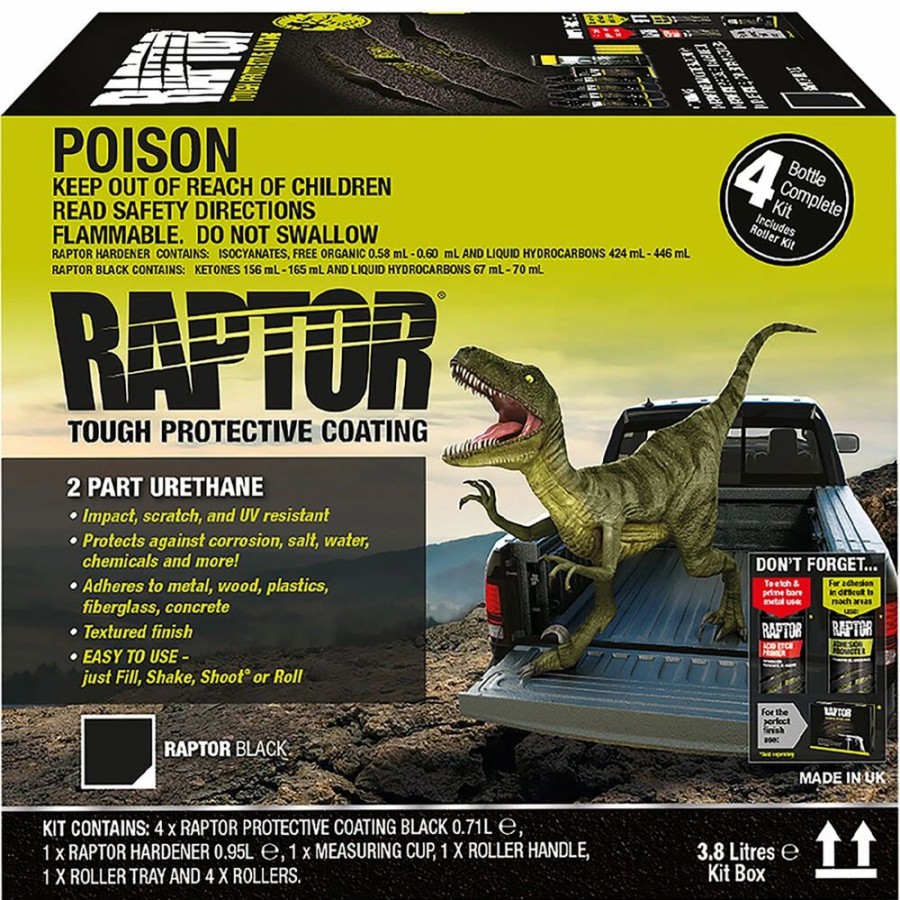 Automotive & Specialty Paints * | Raptor 2K Bedliner 4 Litre Black Kit