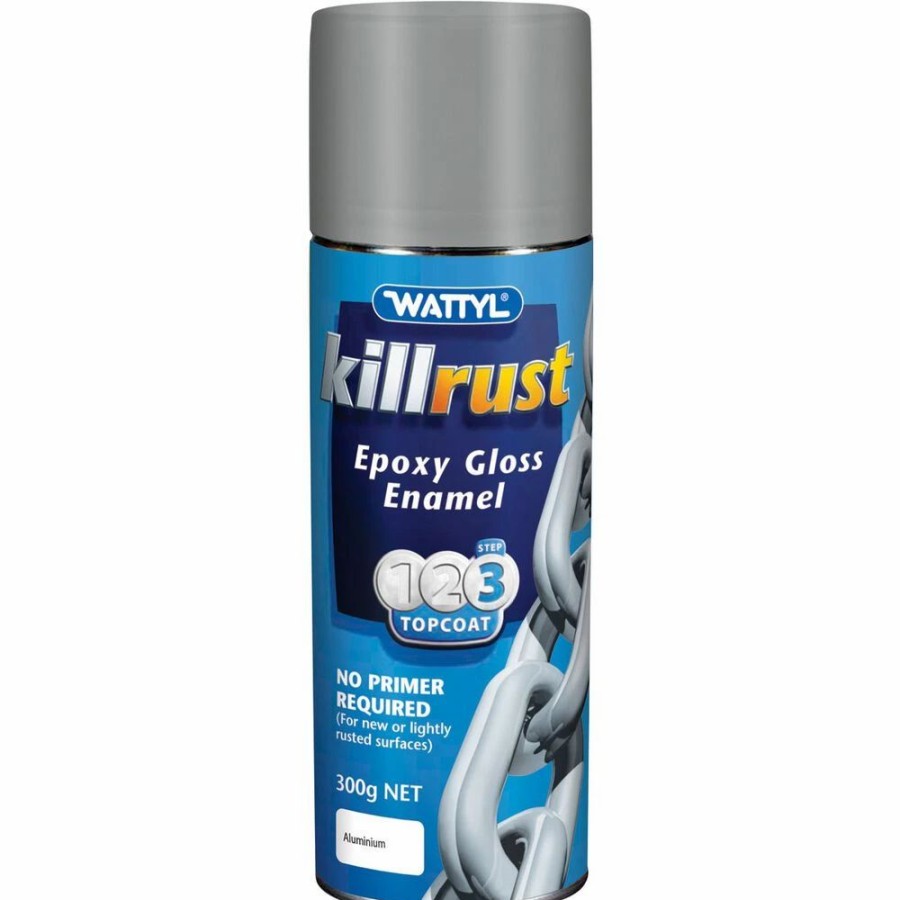 Automotive & Specialty Paints * | Wattyl Killrust Epoxy Gloss Enamal Aerosol Paint, Aluminium 300G