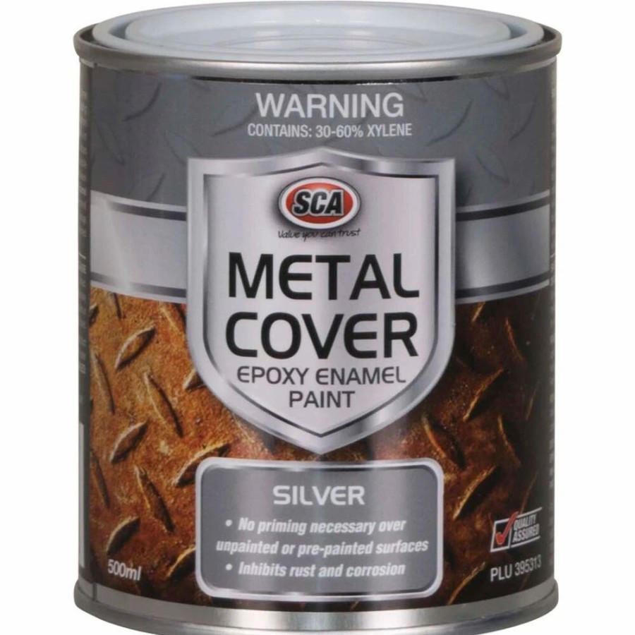 Automotive & Specialty Paints * | Sca Metal Cover Enamel Rust Paint Silver 500Ml