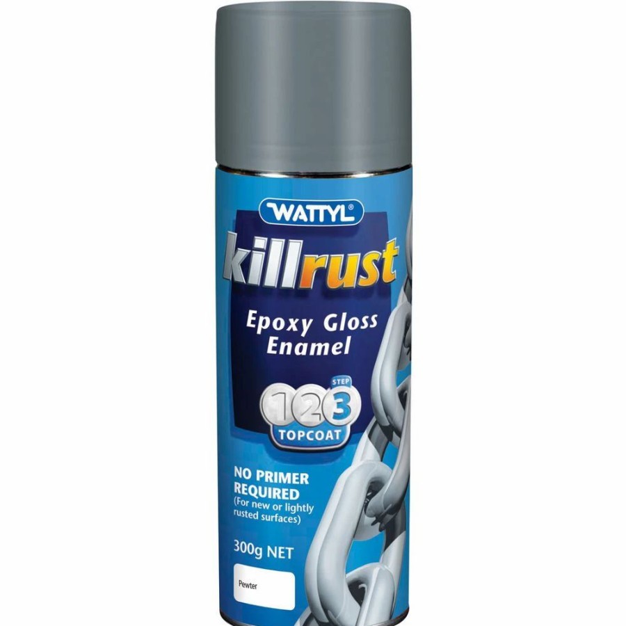 Automotive & Specialty Paints * | Wattyl Killrust Epoxy Gloss Enamel Aerosol Paint, Pewter 300G