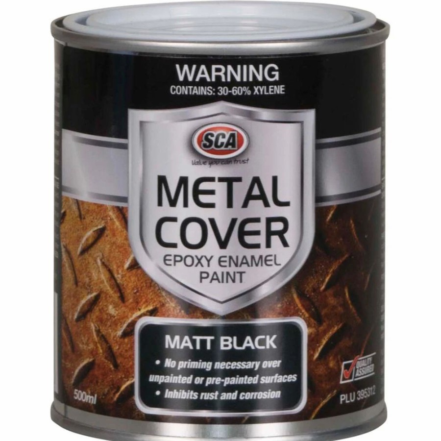 Automotive & Specialty Paints * | Sca Metal Cover Enamel Rust Paint Matt Black 500Ml