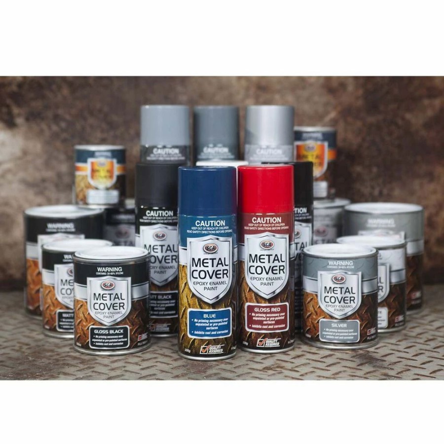 Automotive & Specialty Paints * | Sca Metal Cover Enamel Rust Paint Matt Black 500Ml