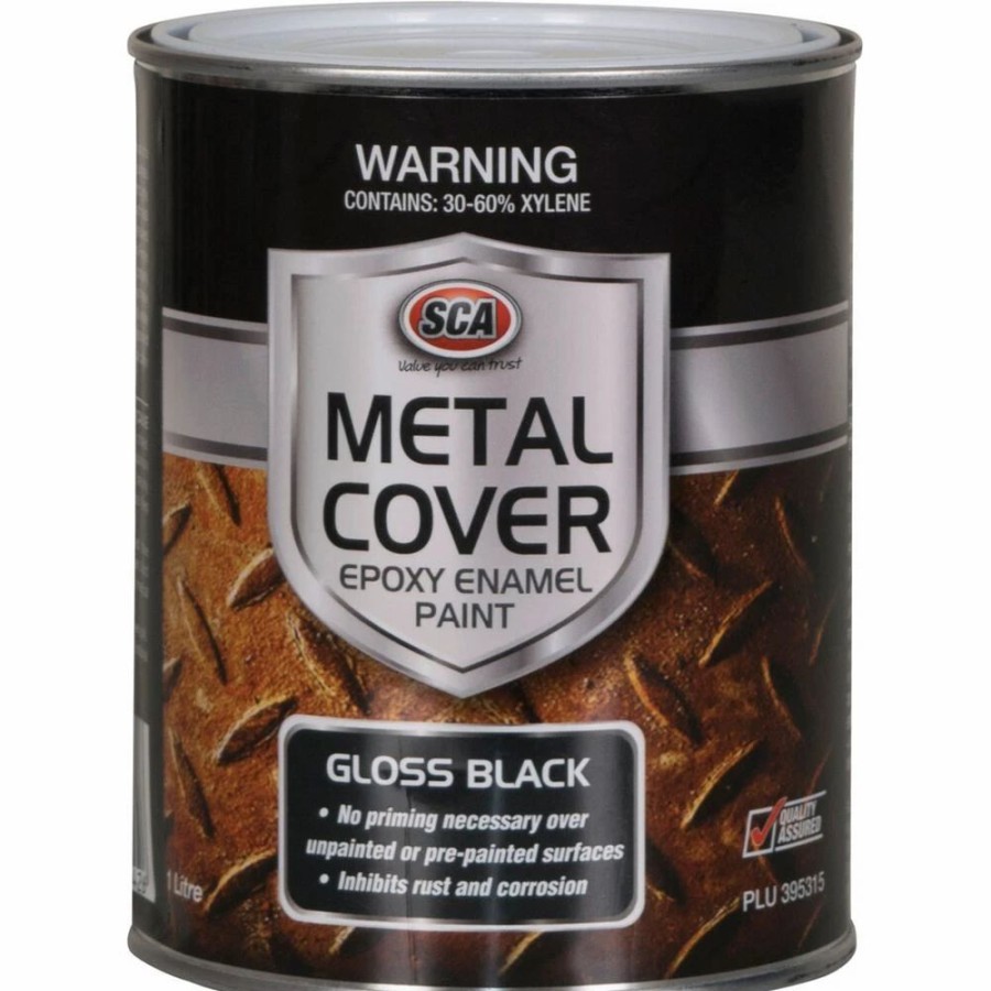 Automotive & Specialty Paints * | Sca Metal Cover Enamel Rust Paint Gloss Black 1 Litre