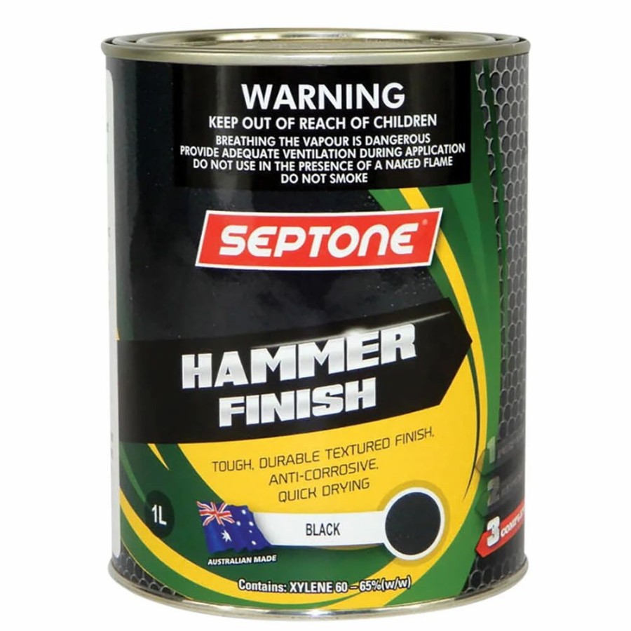 Automotive & Specialty Paints * | Septone Hammer Finish, Black 1 Litre