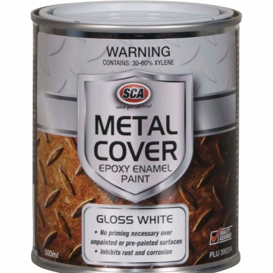 Automotive & Specialty Paints * | Sca Metal Cover Enamel Rust Paint Gloss White 500Ml