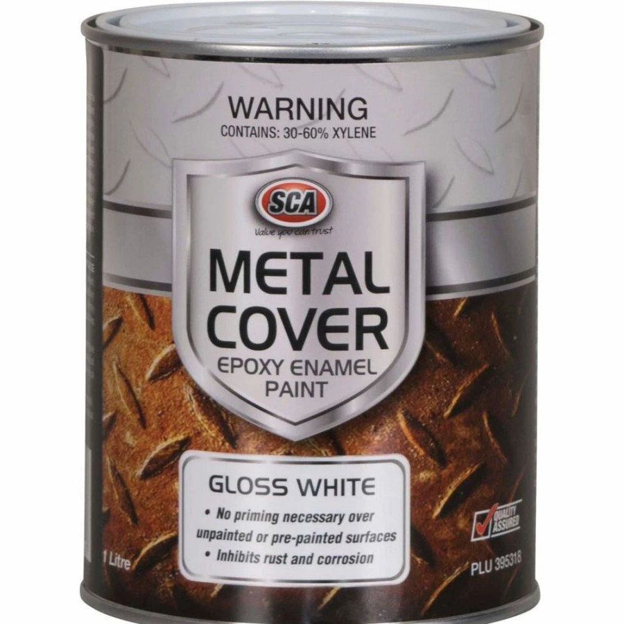 Automotive & Specialty Paints * | Sca Metal Cover Enamel Rust Paint Gloss White 1 Litre