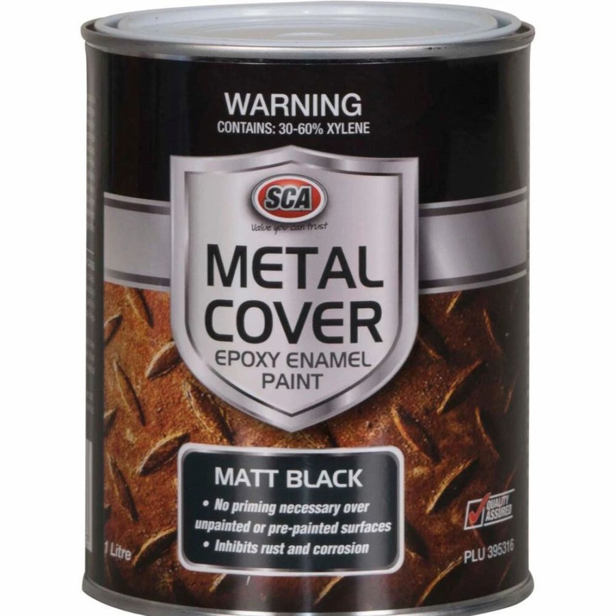 Automotive & Specialty Paints * | Sca Metal Cover Enamel Rust Paint Matt Black 1 Litre